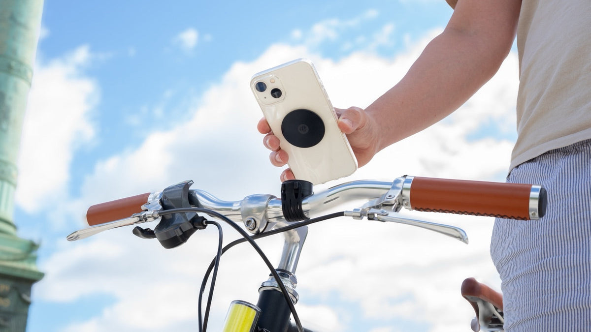 Support téléphone Shapeheart sur un vélo, pochette magnétique détachable