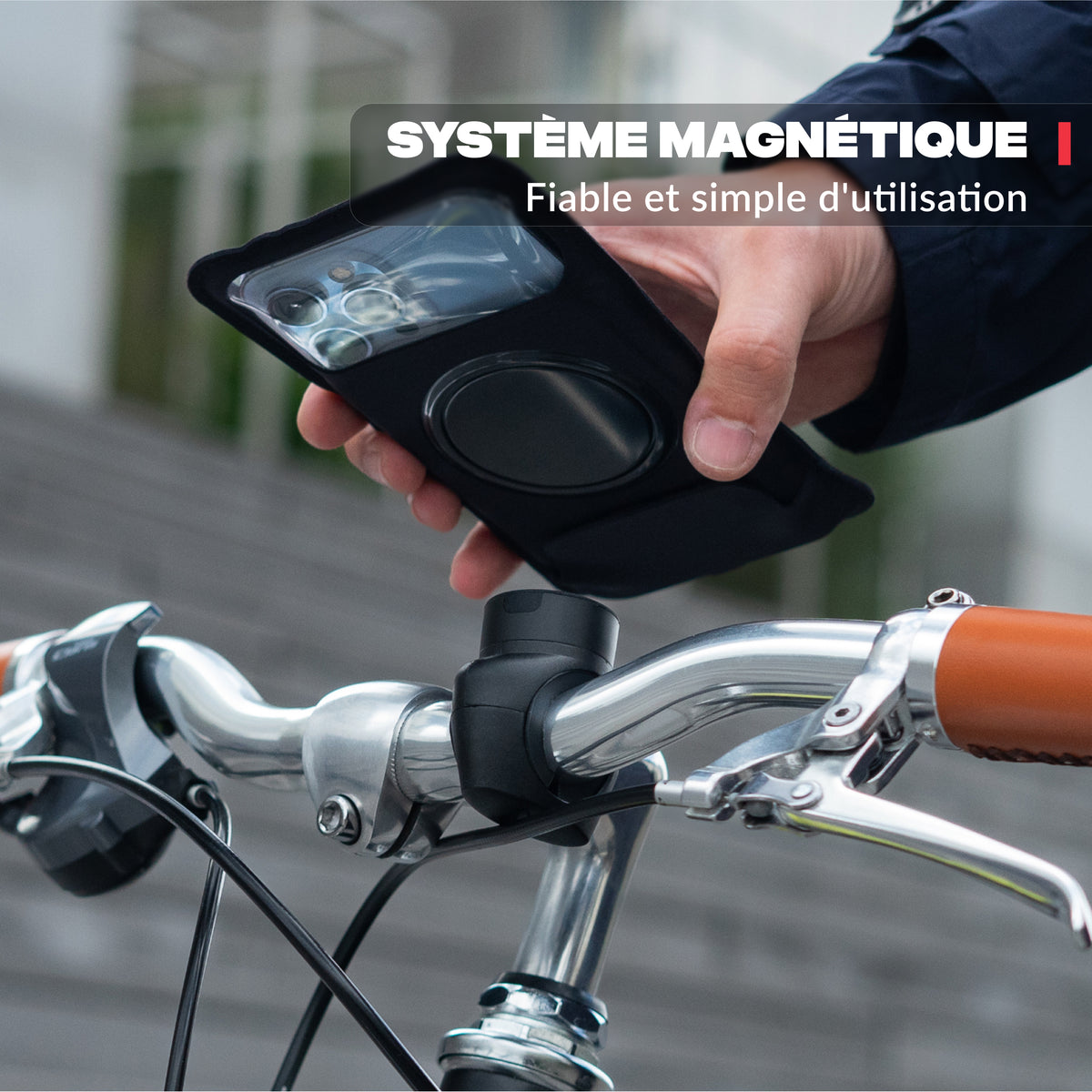 Vue principale du produit – Support téléphone vélo PRO Shapeheart