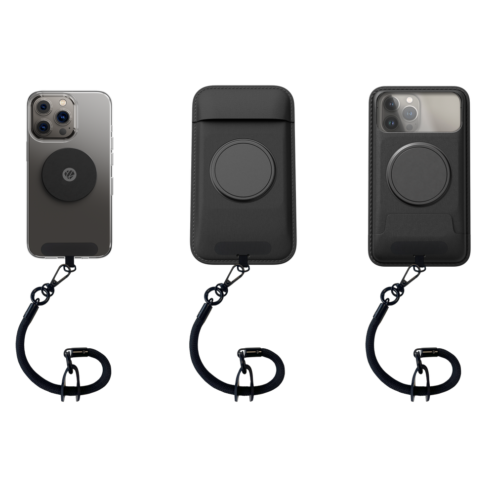 Téléphone sécurisé par cordon Shapeheart, compatible avec pochette magnétique, pochette caméra et plaque métal