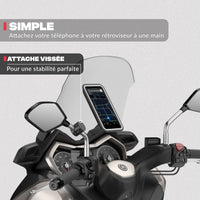 Support téléphone rétroviseur de scooter et moto