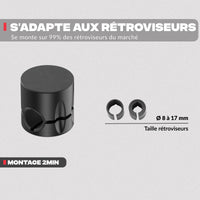 Support téléphone rétroviseur de scooter et moto