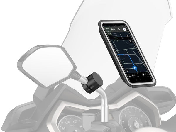 Support téléphone rétroviseur de scooter et moto