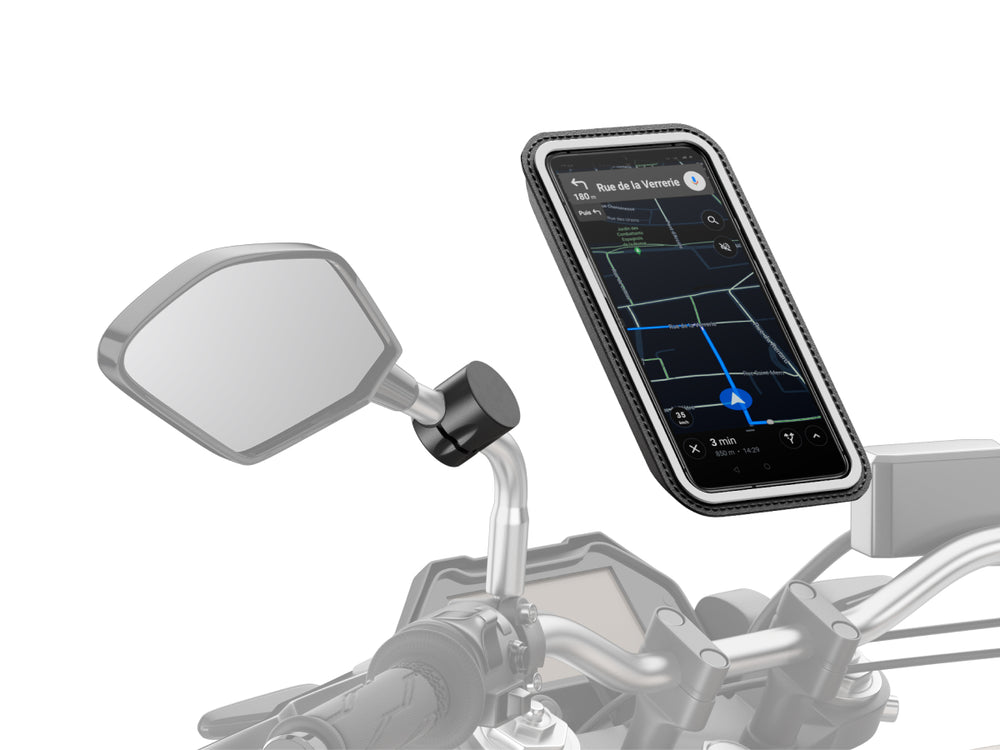 Support téléphone rétroviseur de moto