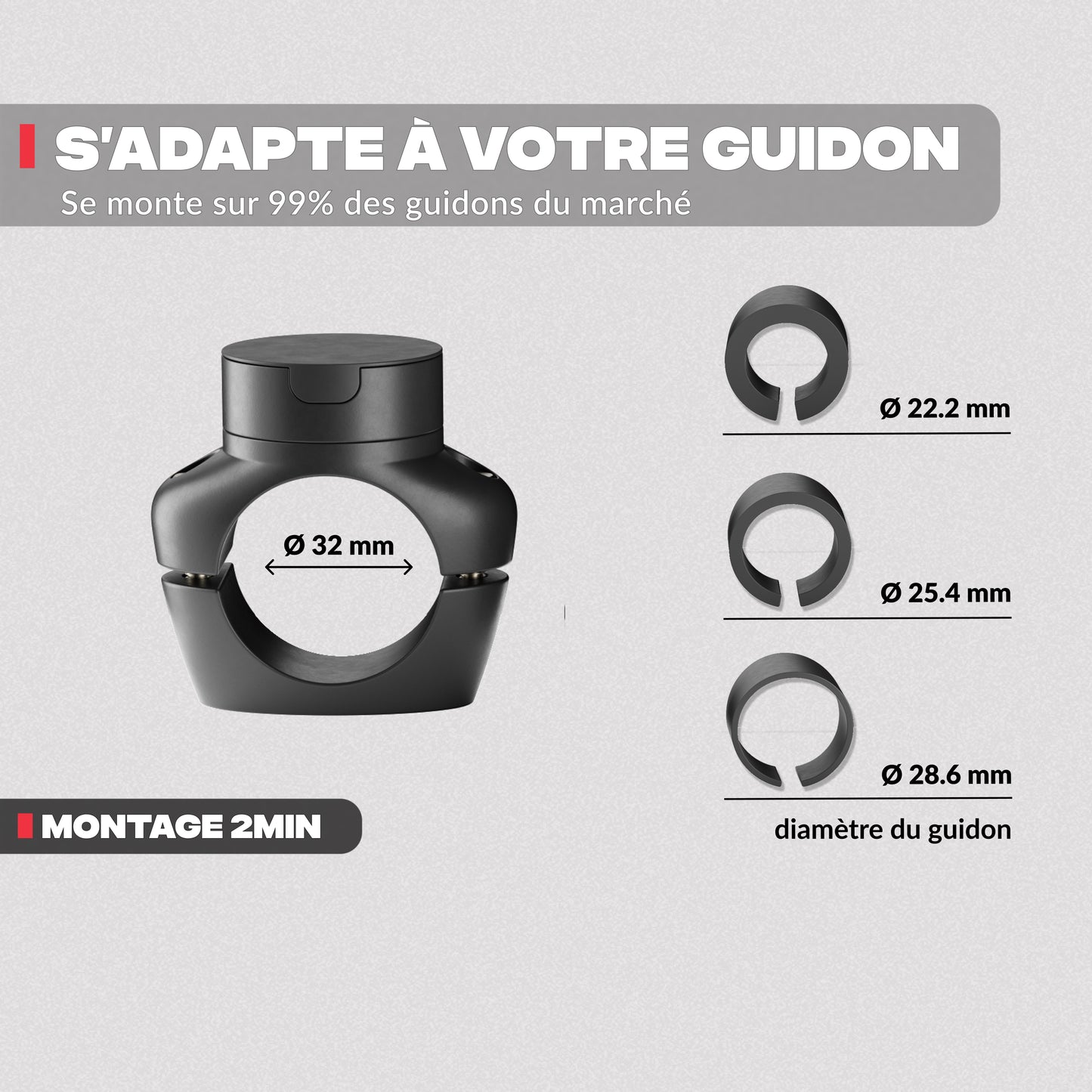 Adaptabilité sur différents supports – Support téléphone moto PRO Shapeheart
