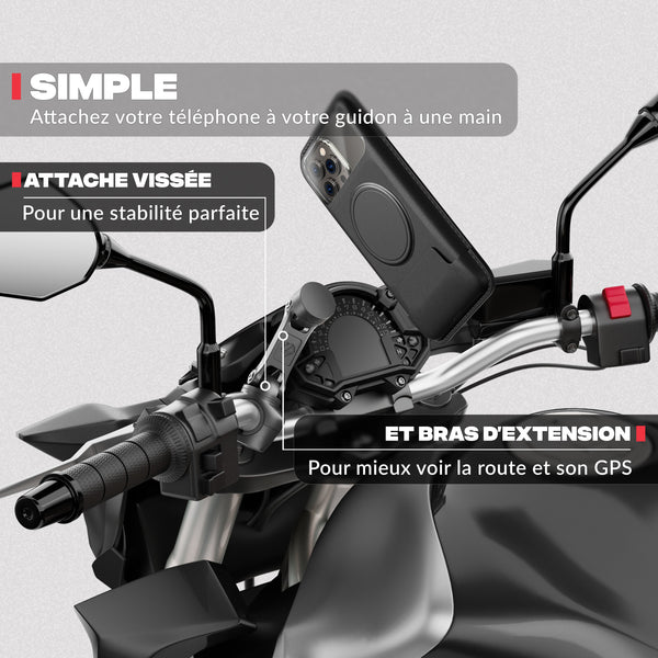 Seconde vue du produit – Support téléphone moto PRO BOOST Shapeheart