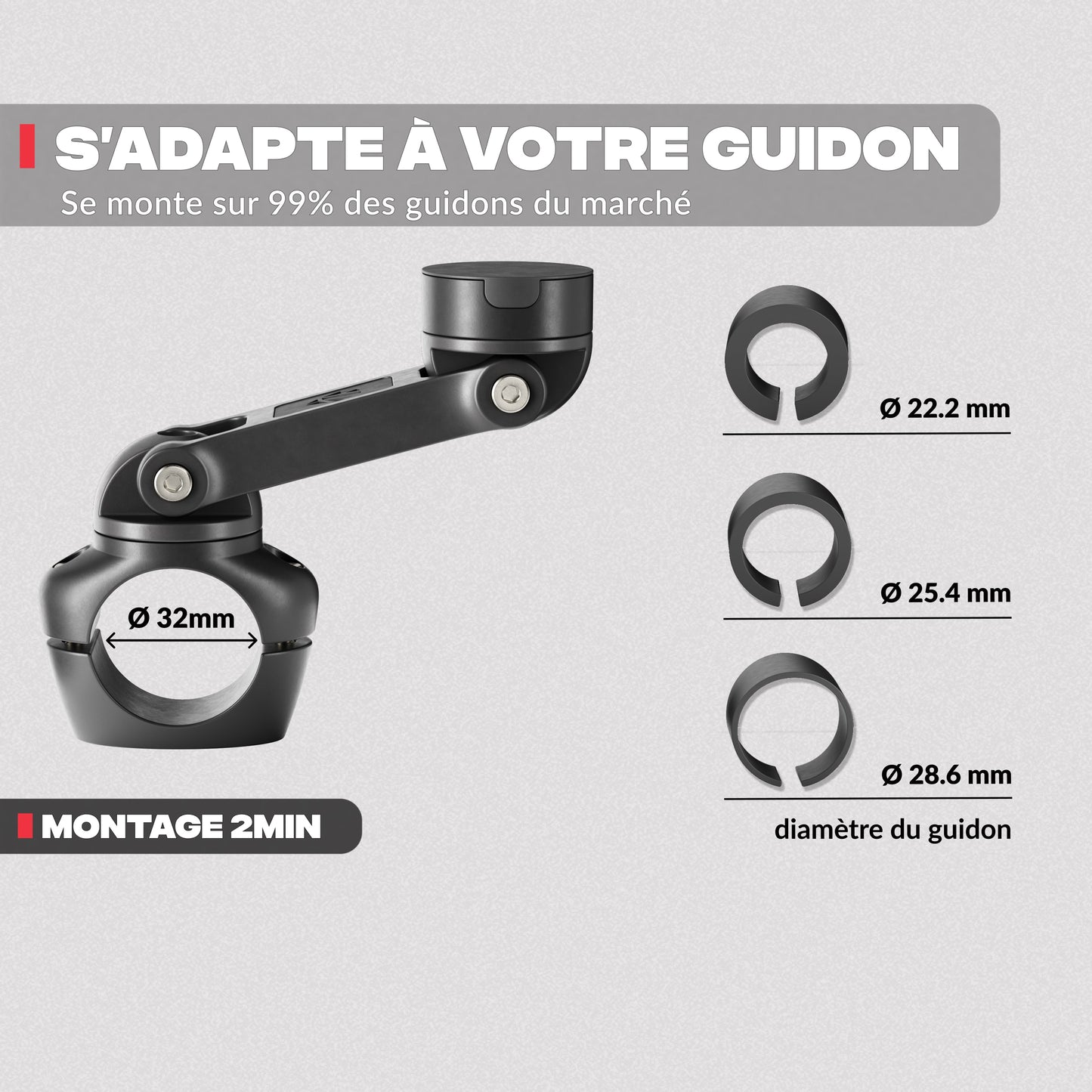 Adaptabilité sur différents supports – Support téléphone moto PRO BOOST Shapeheart