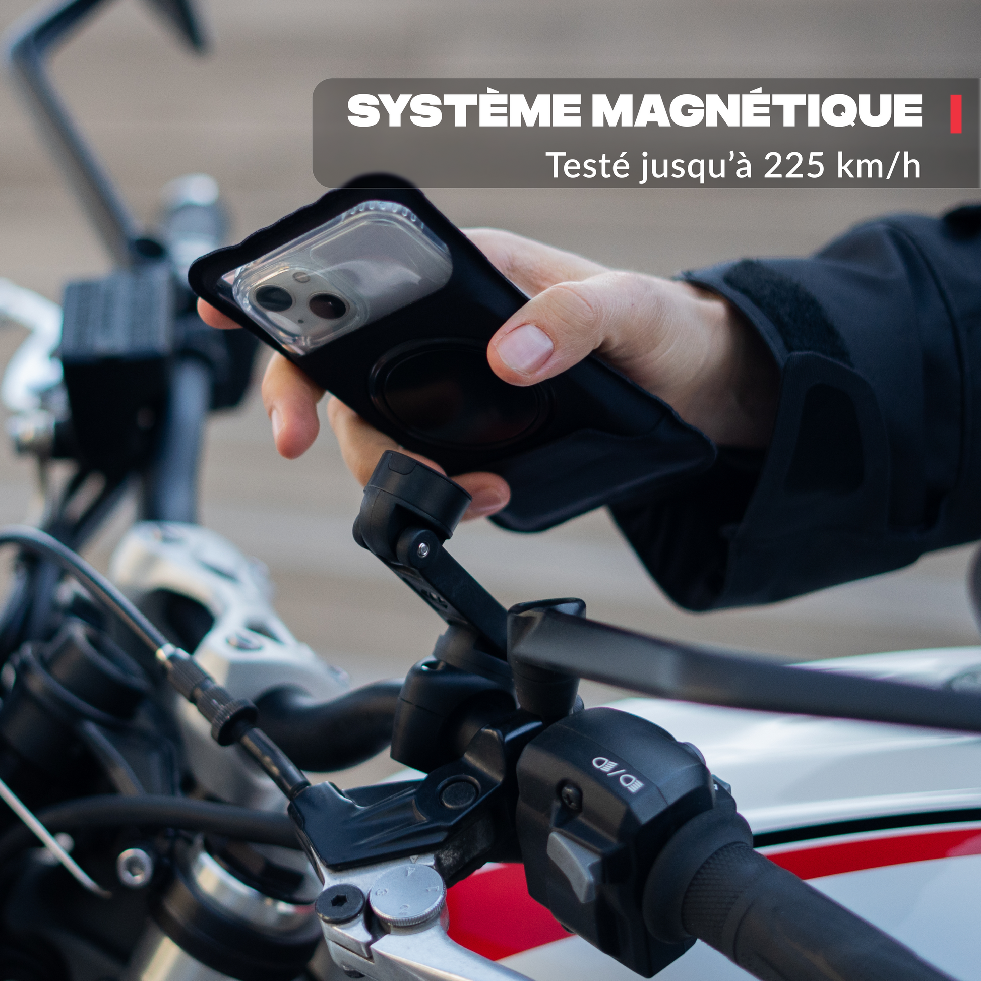 Vue principale du produit – Support téléphone moto PRO BOOST Shapeheart