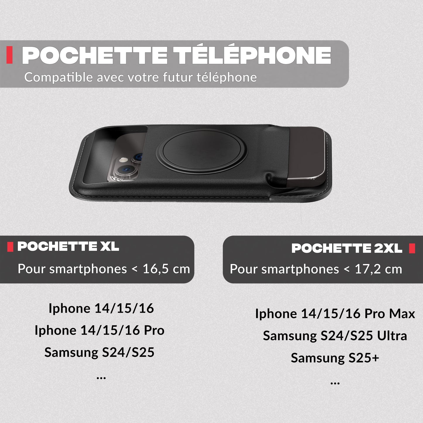 Guide des tailles de pochette – Support téléphone moto PRO BOOST Shapeheart