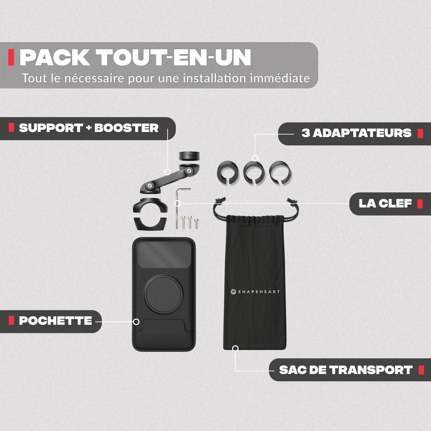 Support téléphone moto PRO BOOST