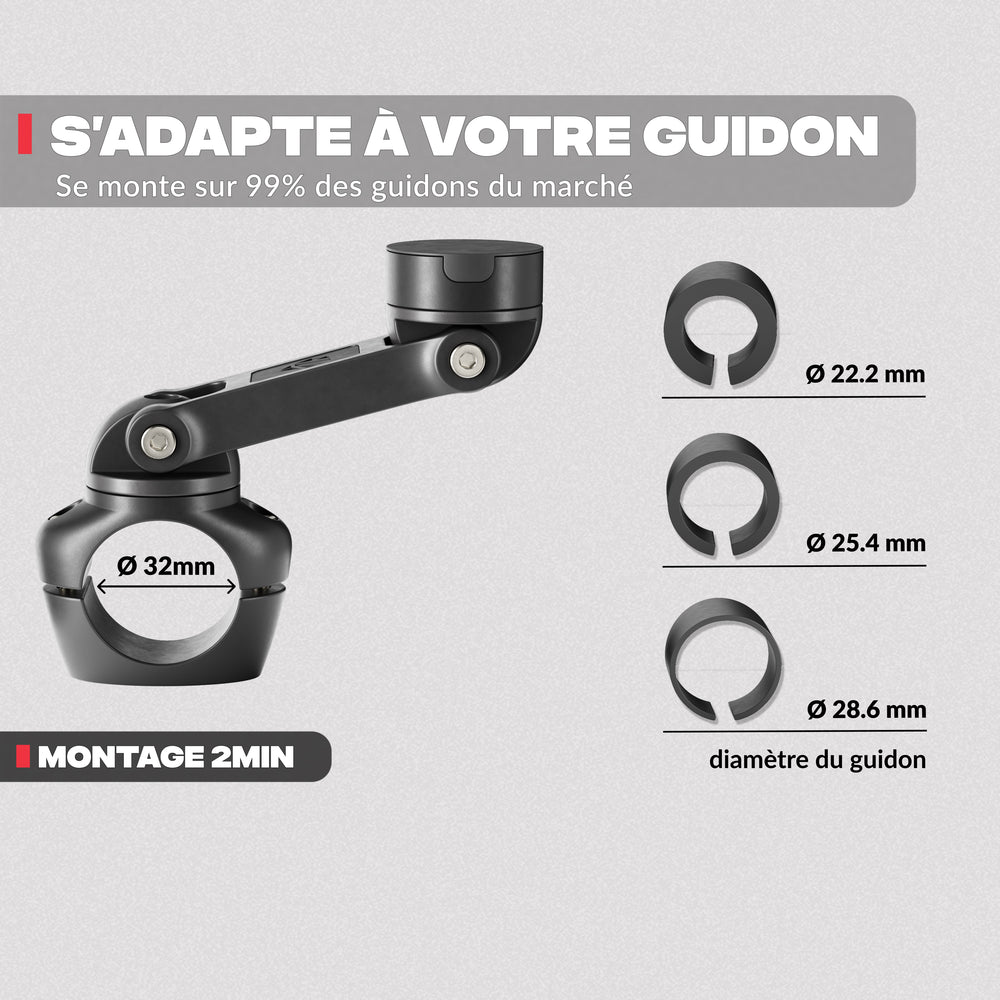 Adaptabilité sur différents supports – Support téléphone moto PRO BOOST Shapeheart
