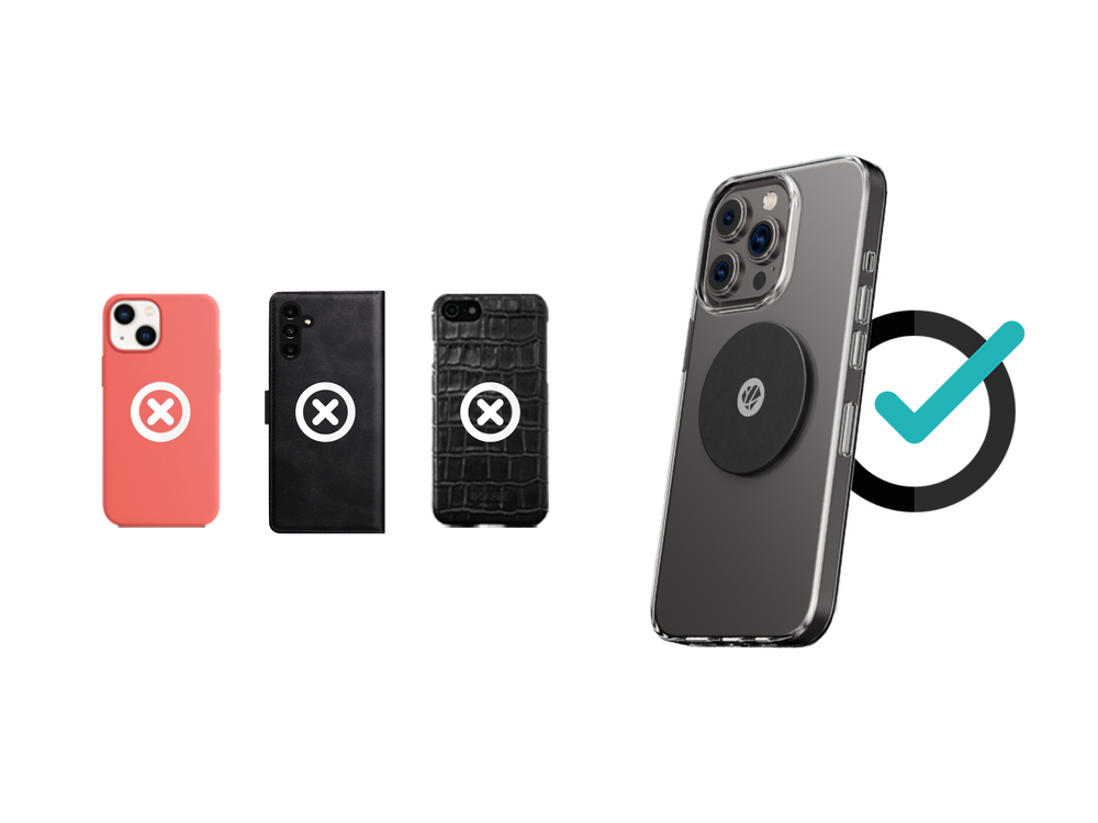 Compatibilité Shapeheart : plaque métal sur coques non texturées, idéale pour une fixation magnétique sur vélo.