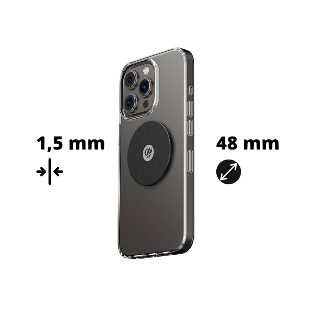 Dimensions de la plaque métal Shapeheart : 1,5 mm d'épaisseur et 48 mm de diamètre
