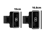 Pochette Shapeheart pour brassard et ceinture (avant 2021) - vue détaillée. Illustration mettant en avant la conception et les matériaux résistants de la pochette, idéale pour les téléphones de génération précédente.